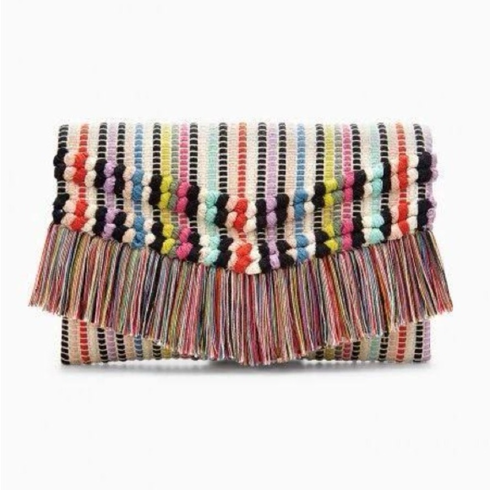 Stella & Dot Multicolour Fringe Clutch